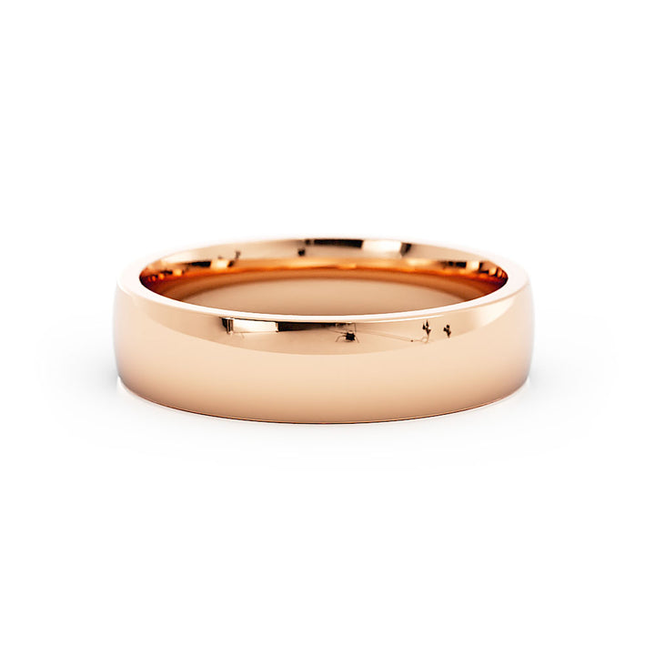 18K Rose Gold High Polish Domed 5mm Wedding Band