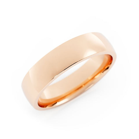 18k Rose Gold 5mm Mid-Weight Domed Comfort Fit Wedding Band