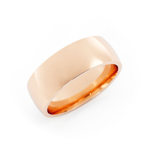18K Rose Gold 7mm Heavyweight Domed Comfort Fit Wedding Band