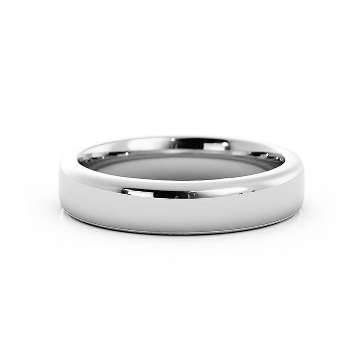 18K White Gold High Polish Low Dome 4.5mm Wedding Band
