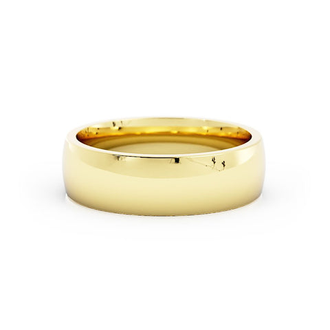 18K Yellow Gold 6mm Heavyweight Domed Comfort Fit Wedding Band