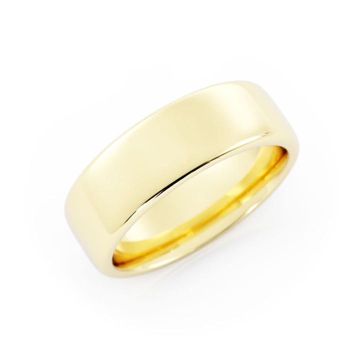 18K Yellow Gold High Polish Low Dome 6.5mm Wedding Band