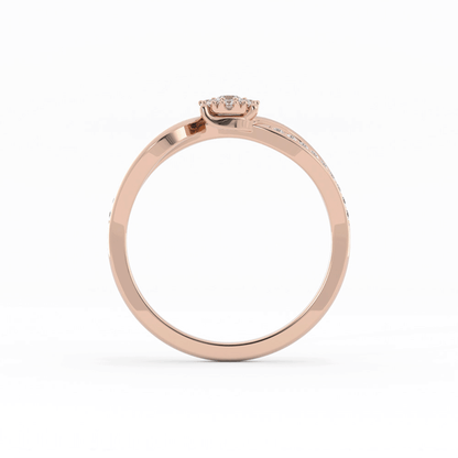 Lab Grown Diamond Split  Halo 18K Rose Gold Engagement Ring