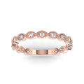 18K Rose Gold Three Quarter Shank Lab Grown Diamond Wedding Band