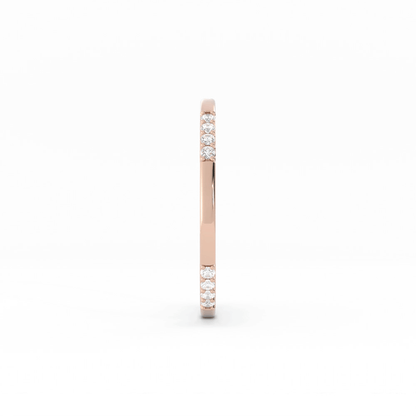 18K Rose Gold Round 16 Grouped Natural Diamond Wedding Band
