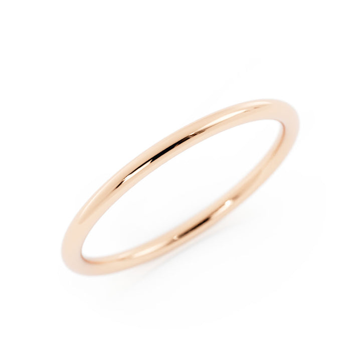 18K Rose Gold High Polish Domed 1.5mm Wedding Band