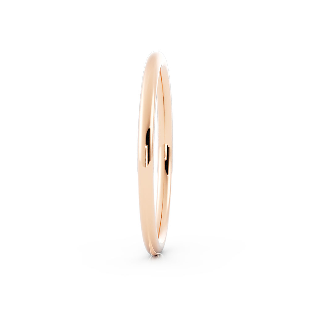18K Rose Gold High Polish Domed 1.5mm Wedding Band