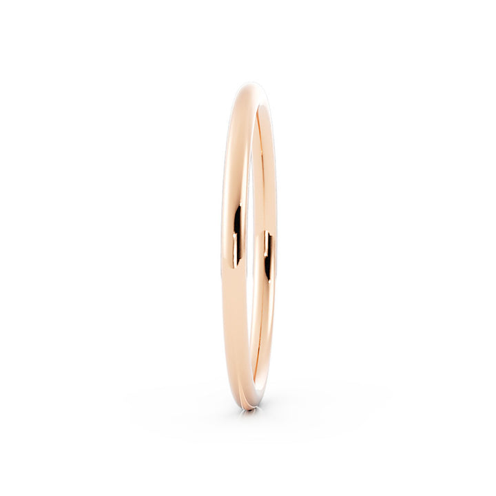 18K Rose Gold High Polish Domed 1.5mm Wedding Band