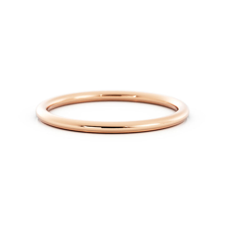 18K Rose Gold High Polish Domed 1.5mm Wedding Band
