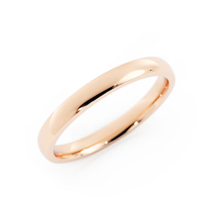 18k Rose Gold 2.5mm Mid-Weight Domed Comfort Fit Wedding Band