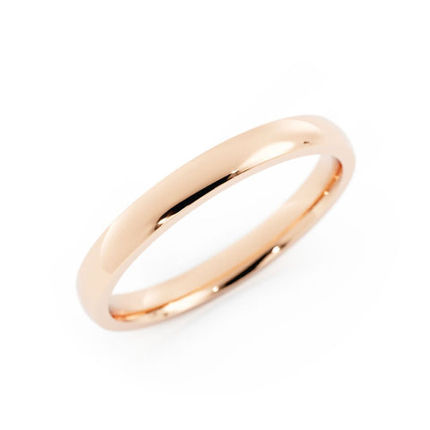 18k Rose Gold 2.5mm Mid-Weight Domed Comfort Fit Wedding Band