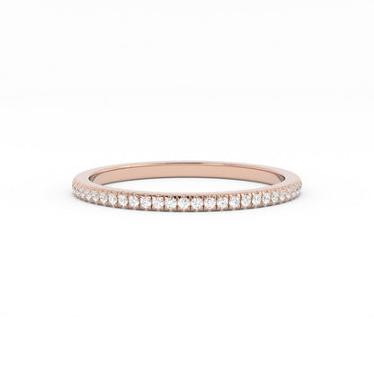 18K Rose Gold Round Lab Grown Diamond Eternity 1.7mm Wedding Band