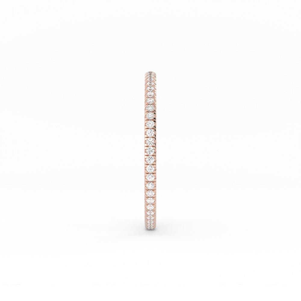 18K Rose Gold Round Lab Grown Diamond Eternity 1.7mm Wedding Band