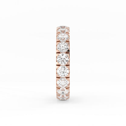 18K Rose Gold Round Lab Grown Diamond Eternity 3.9mm Wedding Band