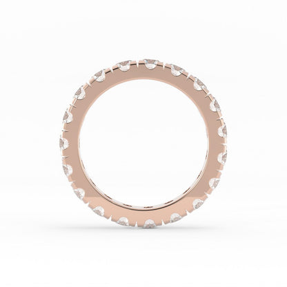 18K Rose Gold Round Lab Grown Diamond Eternity 3.9mm Wedding Band