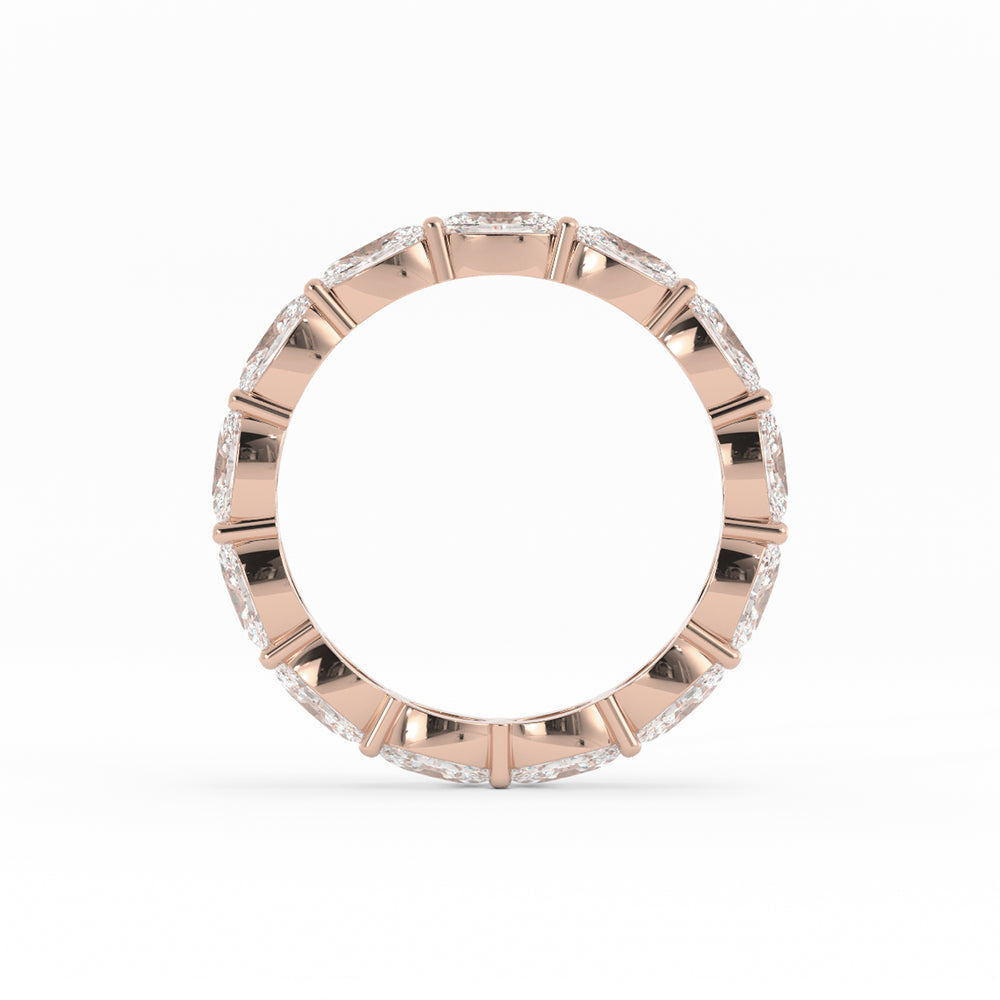 18K Rose Gold Lab Grown Diamond Oval Eternity 2.67mm Wedding Band