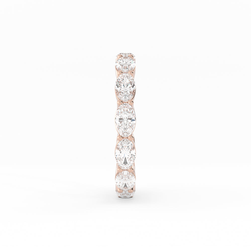 18K Rose Gold Lab Grown Diamond Oval Eternity 2.67mm Wedding Band