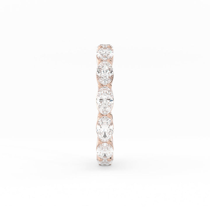18K Rose Gold Lab Grown Diamond Oval Eternity 2.67mm Wedding Band