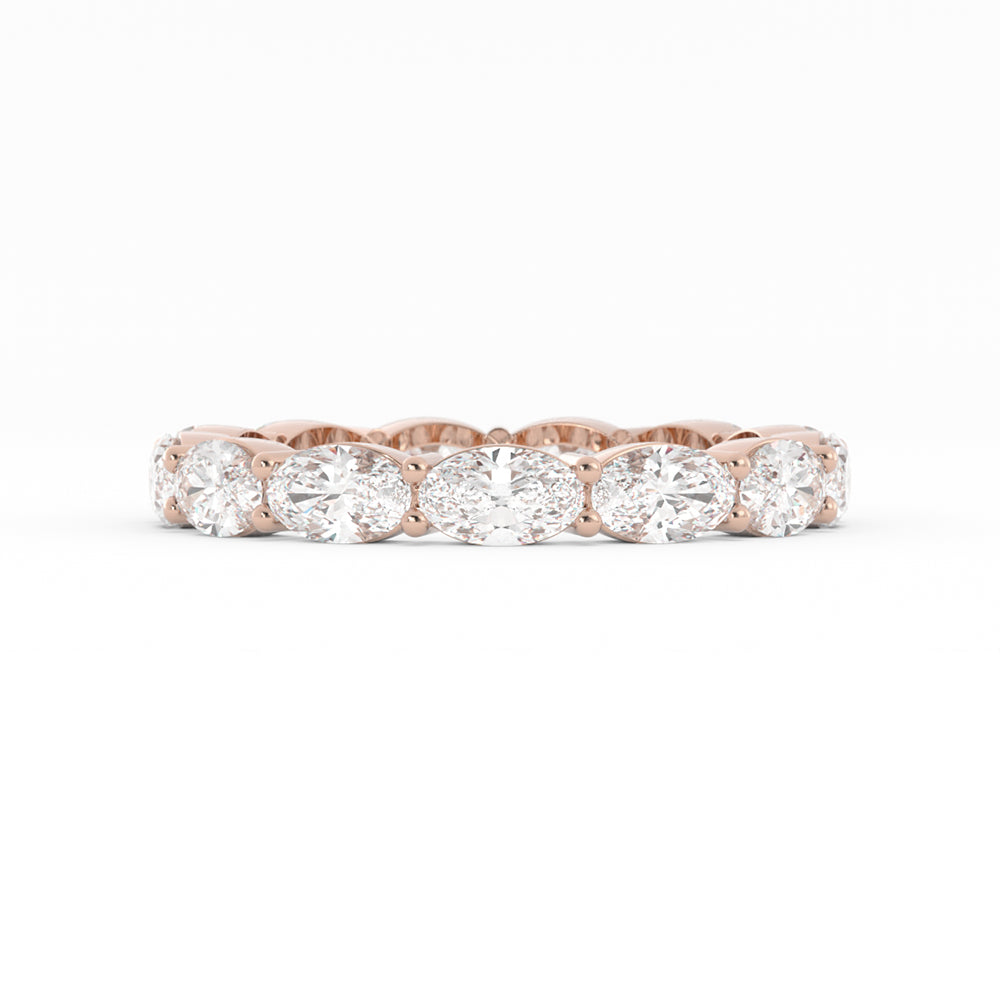 18K Rose Gold Lab Grown Diamond Oval Eternity 2.67mm Wedding Band