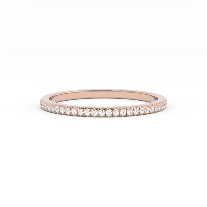18K Rose Gold Moissanite Eternity 1.7mm Wedding Band