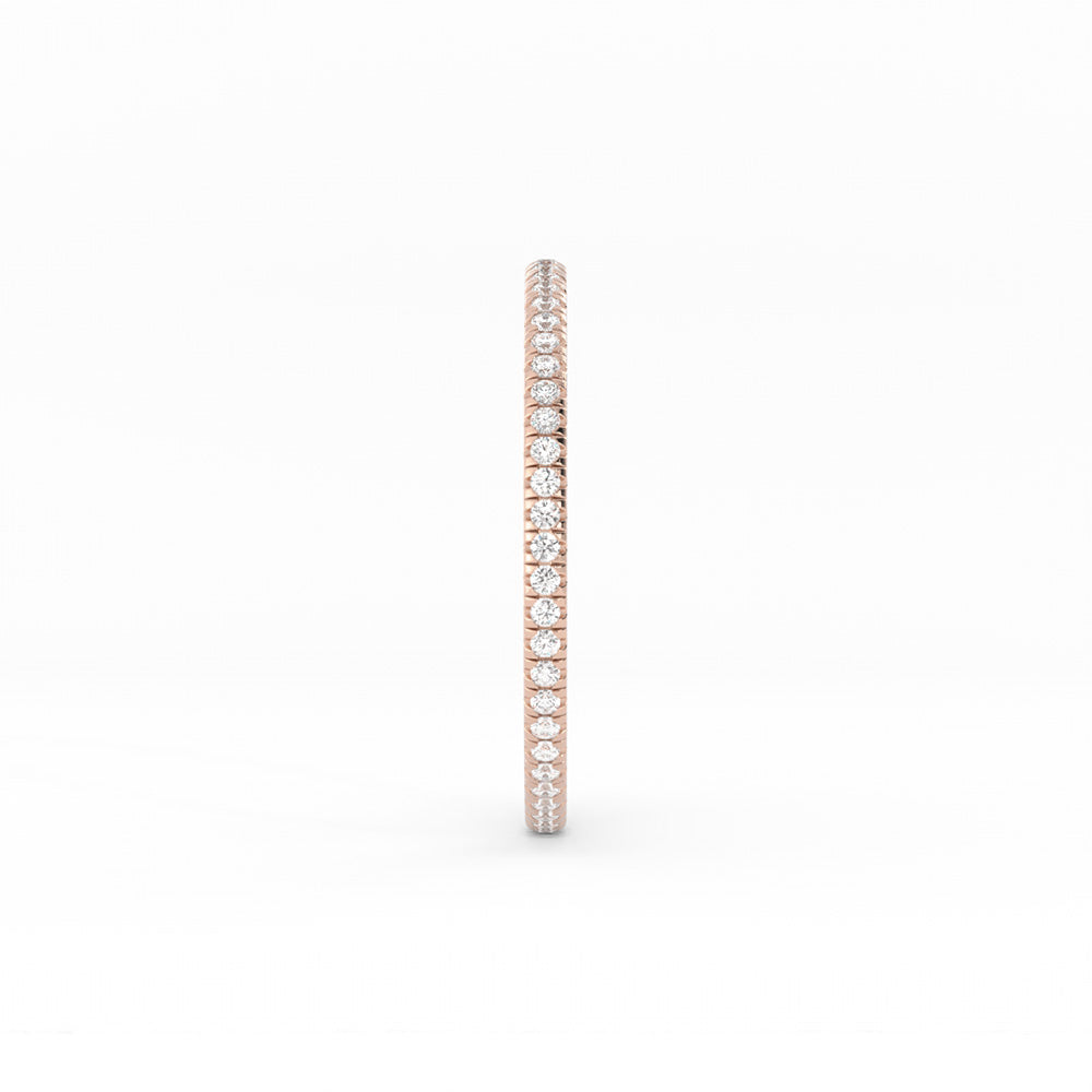 18K Rose Gold Moissanite Eternity 1.7mm Wedding Band