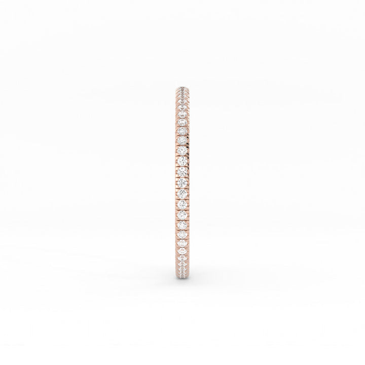 18K Rose Gold Moissanite Eternity 1.7mm Wedding Band