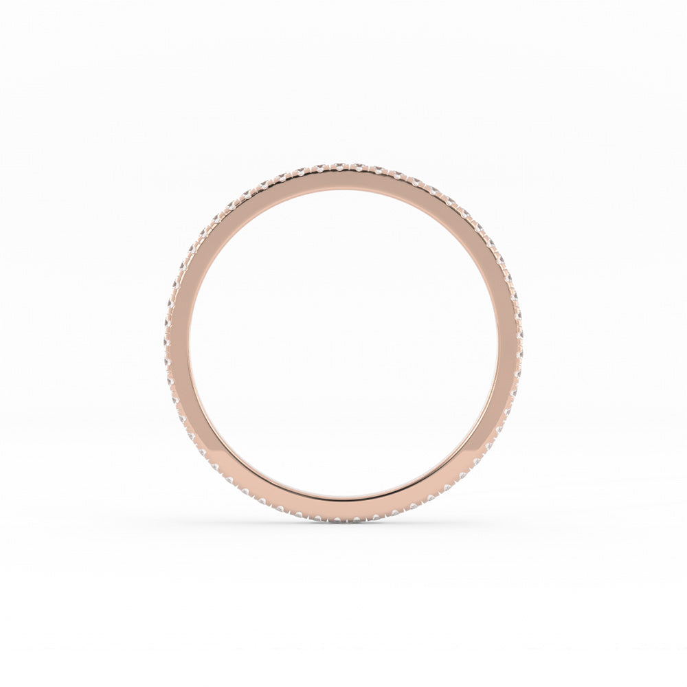 18K Rose Gold Moissanite Eternity 1.7mm Wedding Band