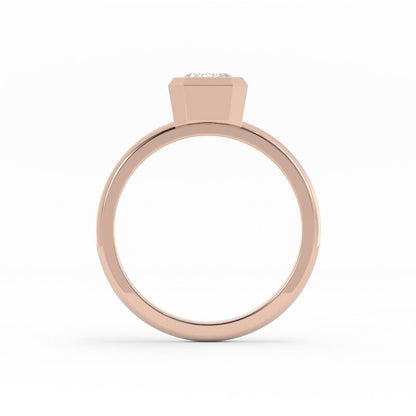 1.0ct Moissanite Emerald North South Solitaire 18K Rose Gold Engagement Ring