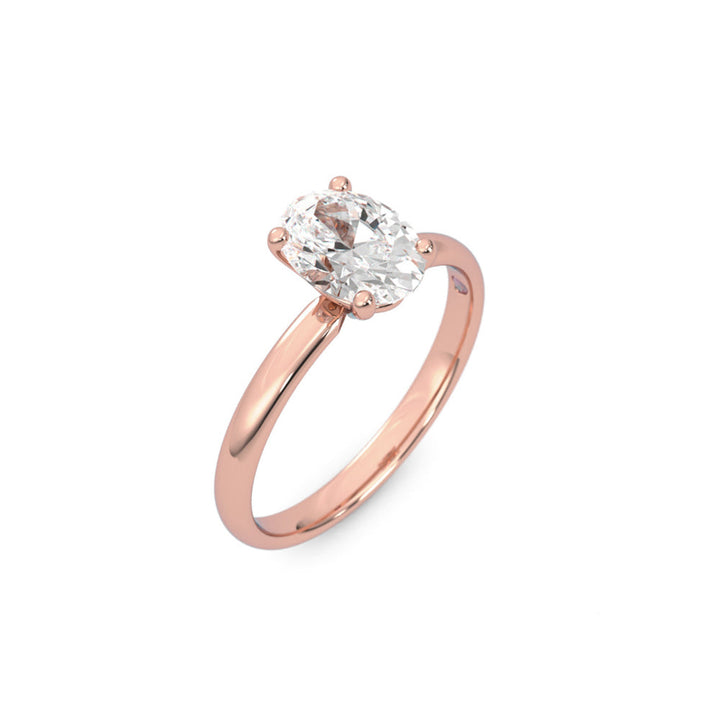 Oval Moissanite Solitaire Engagement Ring