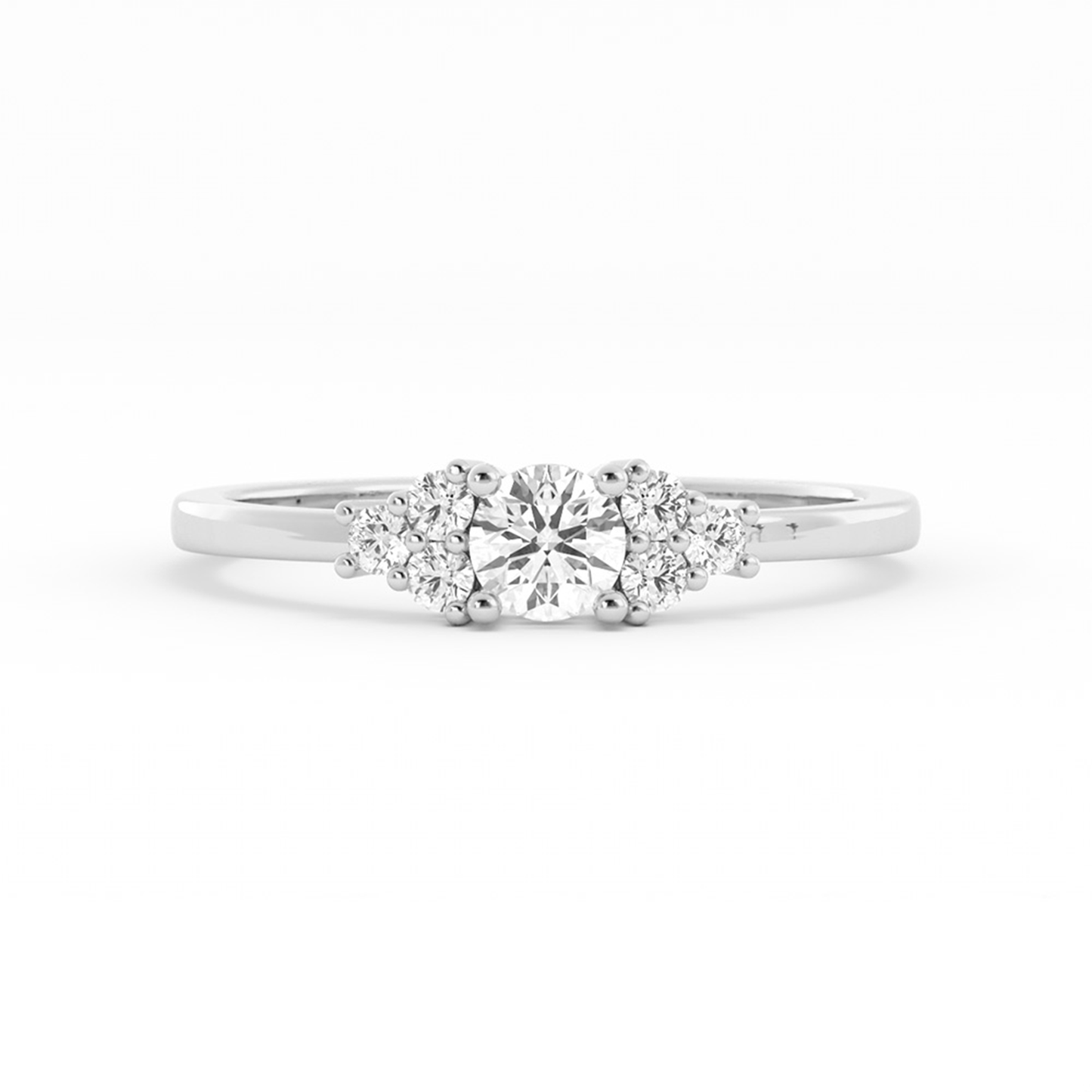 0.25ct Lab Grown Diamond Round Solitaire 18K White Gold Engagement Ring