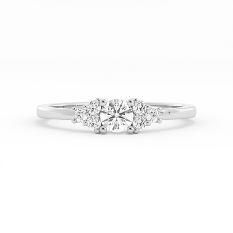0.25ct Lab Grown Diamond Round Solitaire 18K White Gold Engagement Ring