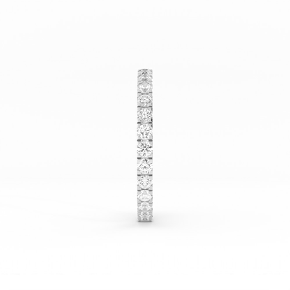 18K White Gold Round Eternity Lab Grown Diamond Wedding Band