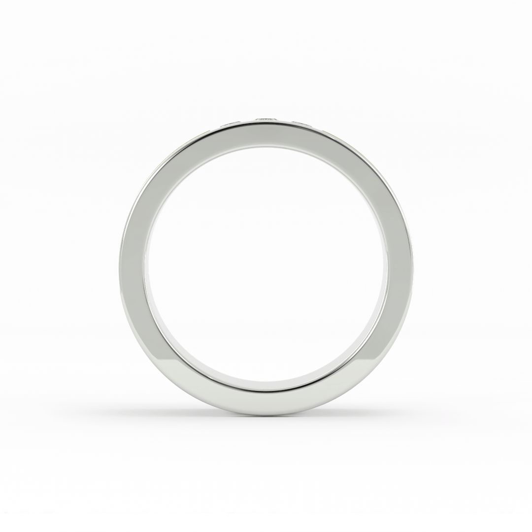 Two-Tone 18K White/Yellow Gold Round Triple Lab Grown Diamond Wedding Band