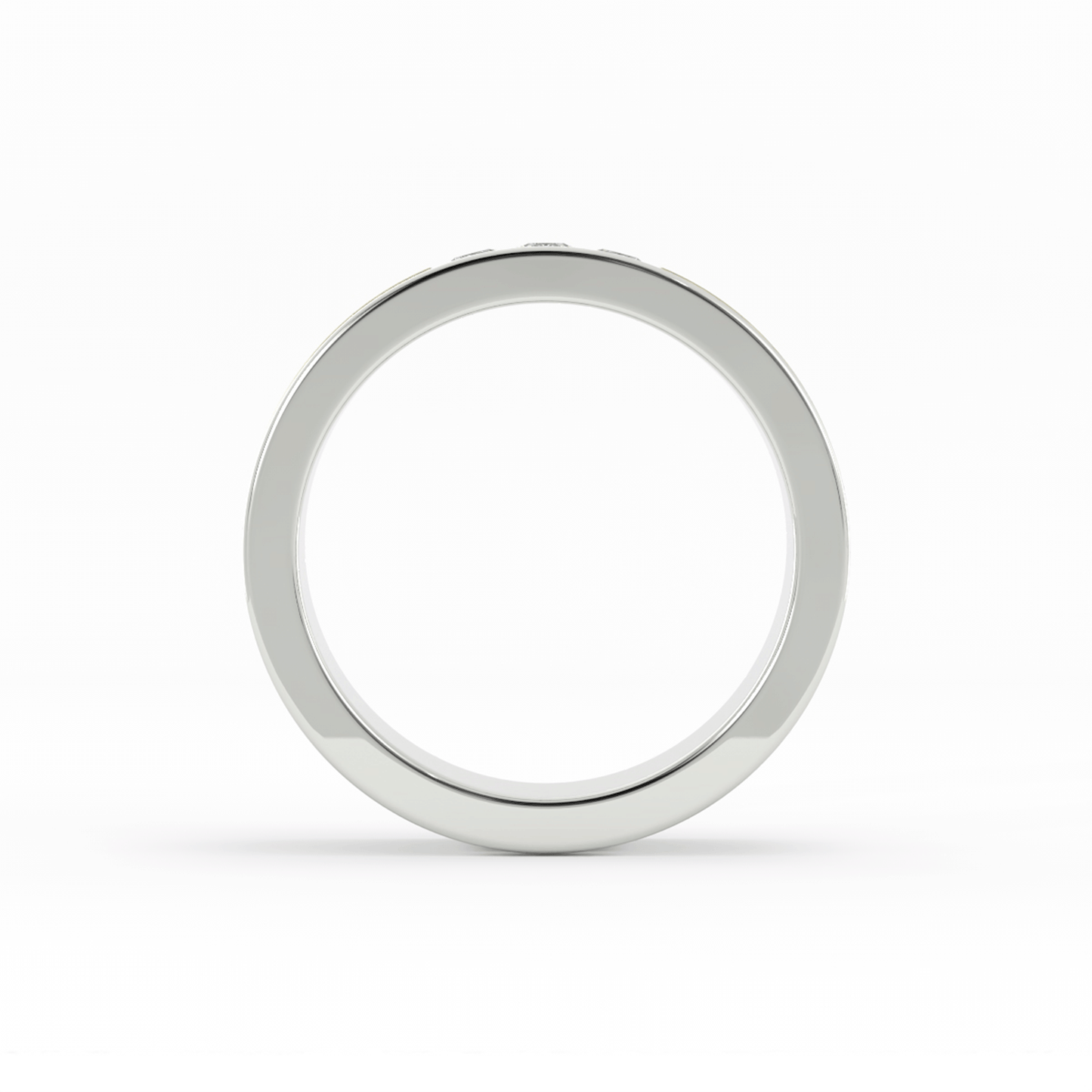 Two-Tone 18K White/Yellow Gold Round Triple Lab Grown Diamond Wedding Band