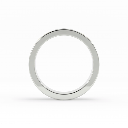 Two-Tone 18K White/Yellow Gold Round Triple Lab Grown Diamond Wedding Band