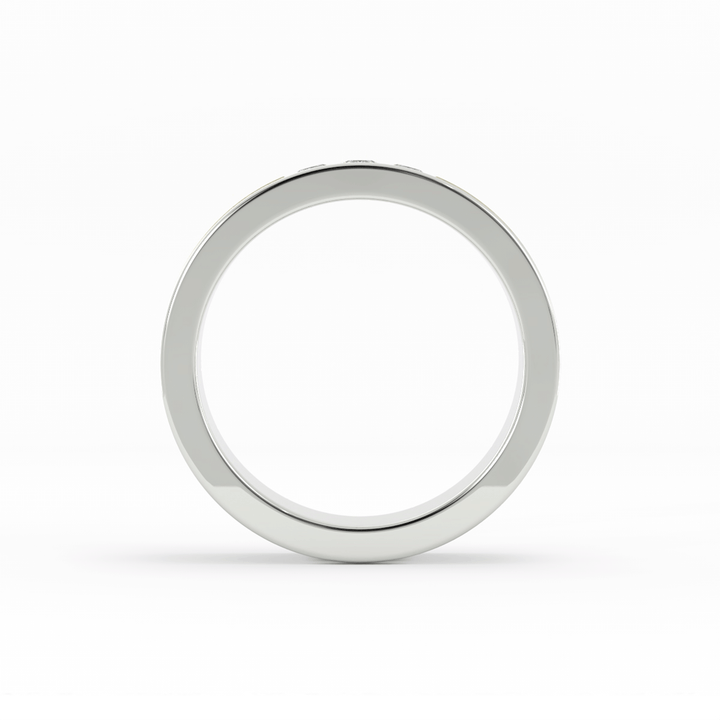 Two-Tone 18K White/Yellow Gold Round Triple Lab Grown Diamond Wedding Band