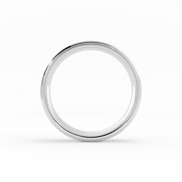 Satin Domed with Step-Down Edge 6mm Wedding Band