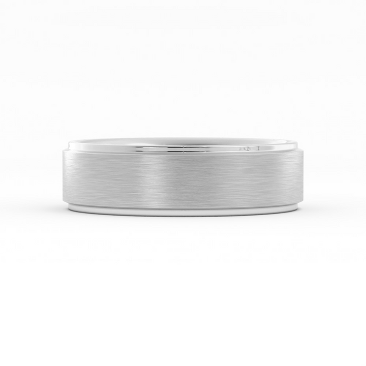 Satin Domed with Step-Down Edge 6mm Wedding Band