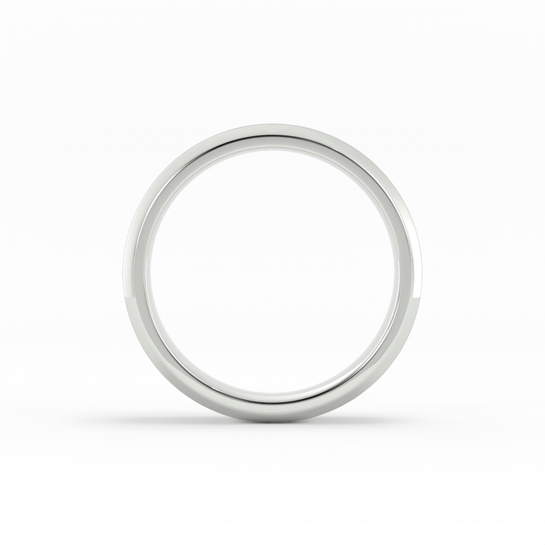 18K White Gold Satin Beveled Edge 6mm Wedding Band