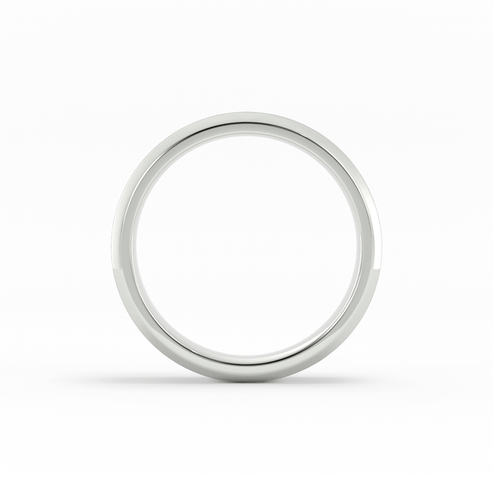 18K White Gold Satin Beveled Edge 6mm Wedding Band