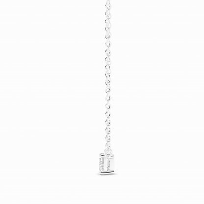 0.5ct Lab Grown Diamond Petite Emerald Cut Solitaire 18K White Gold Necklace