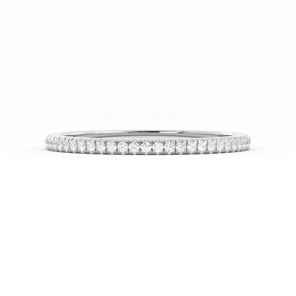 18K White Gold Round Lab Grown Diamond Eternity 1.7mm Wedding Band