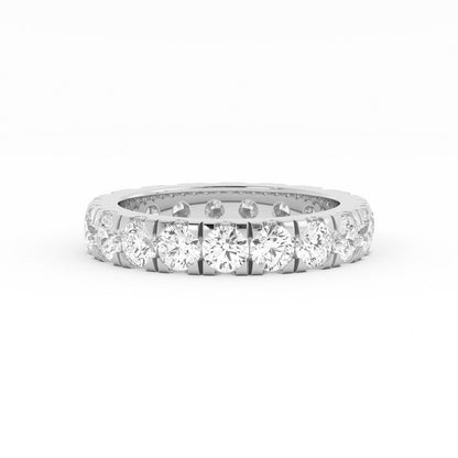 18K White Gold Round Lab Grown Diamond Eternity 3.9mm Wedding Band