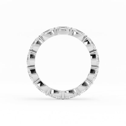 18K White Gold Lab Grown Diamond Oval Eternity 2.67mm Wedding Band