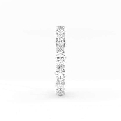 18K White Gold Lab Grown Diamond Oval Eternity 2.67mm Wedding Band