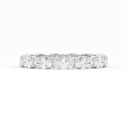 18K White Gold Lab Grown Diamond Oval Eternity 2.67mm Wedding Band