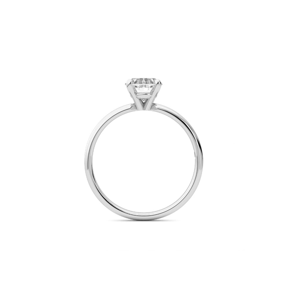 1.09ct Moissanite Oval Solitaire 18K White Gold Engagement Ring