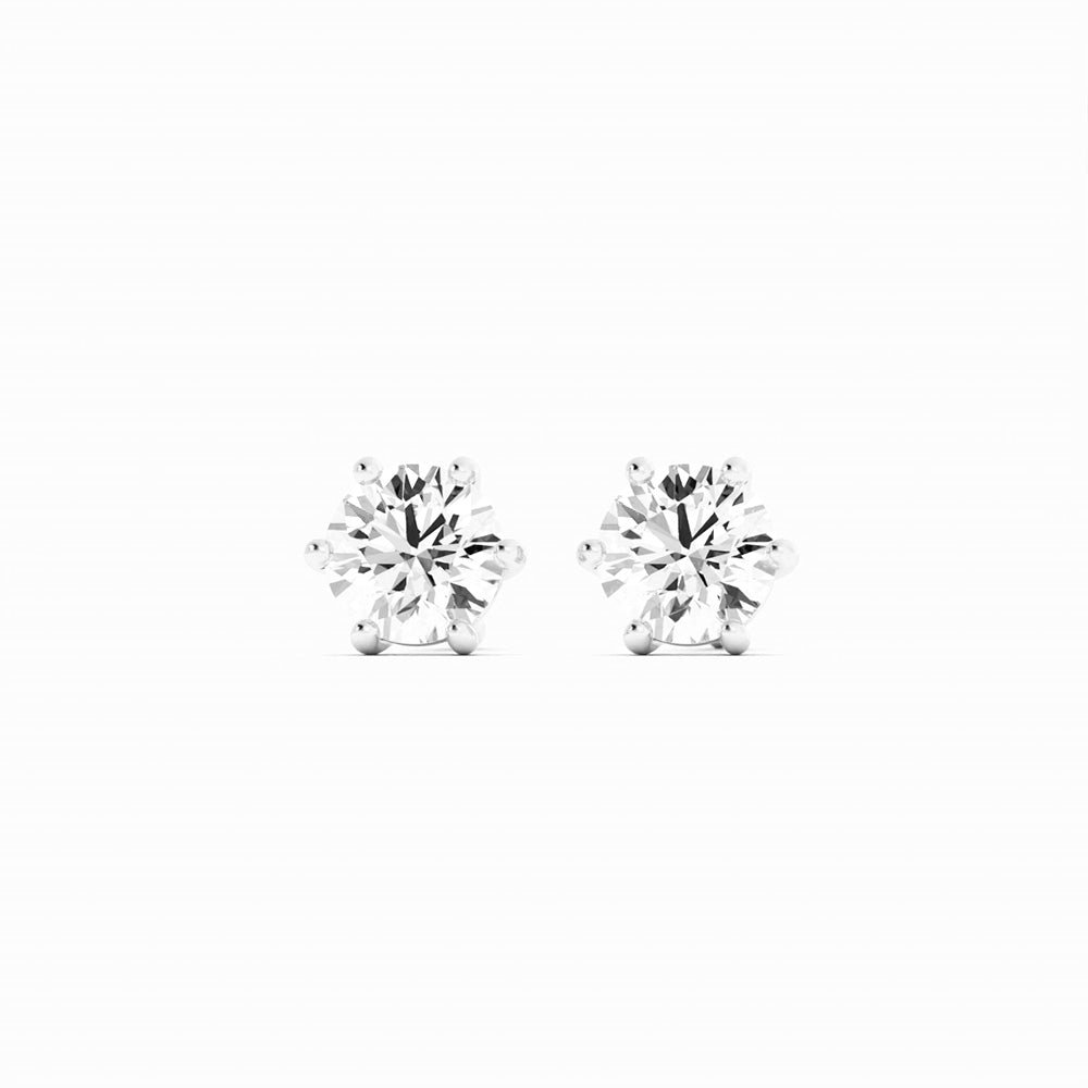 0.25ct Lab Grown Diamond Round 4mm Stud 18K White Gold Earring
