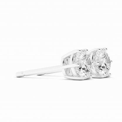 0.5ct Lab Grown Diamond Round 5mm Stud 18K White Gold Earring