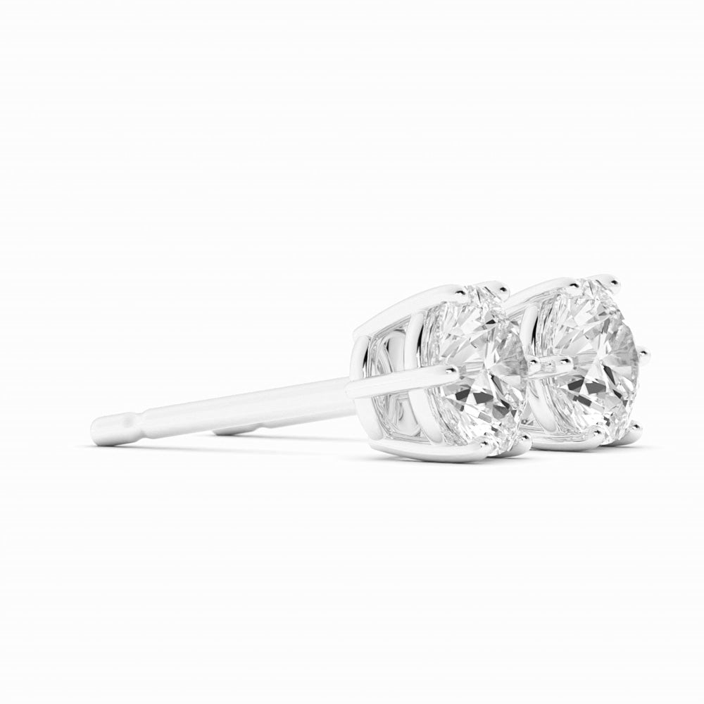 0.5ct Natural Diamond Round 5mm Stud 18K White Gold Earring